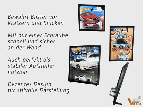 5x Rahmen Hot Wheels Diecast 1:64 Display Wandhalter Spielzeug Aufbewahrung