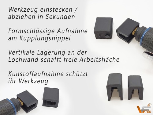 Druckluftwerkzeug | Halterung Lochwand | 1/4 Kupplung | Werkzeug | Zubehör
