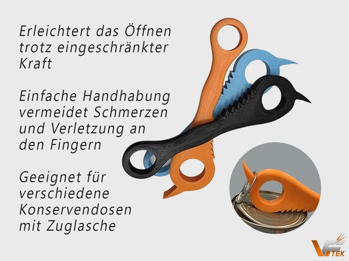 Dosenöffner | Ergonomisch | Konserven mit Zuglasche | Öffnerhilfe | Senioren