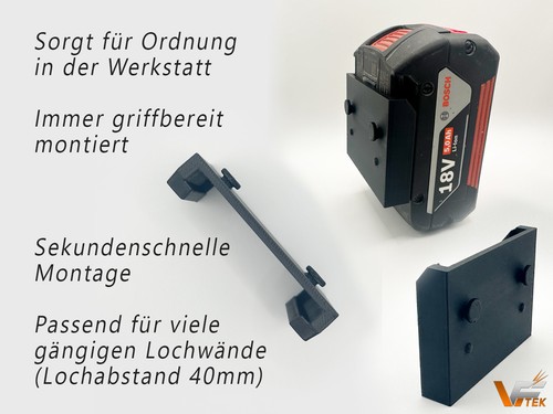 BOSCH 18v Akku | Halterung Lochwand | AMP SHARE | PRO Core | Professional
